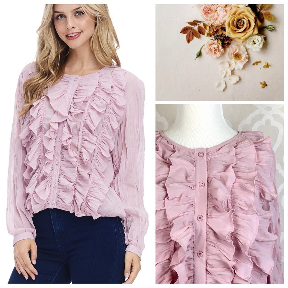 *CLEARANCE* Romantic Victorian Rose Ruffle Blouse - Picture 7 of 8